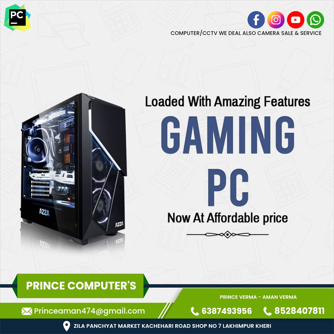 Gaming PC tower with internal lighting