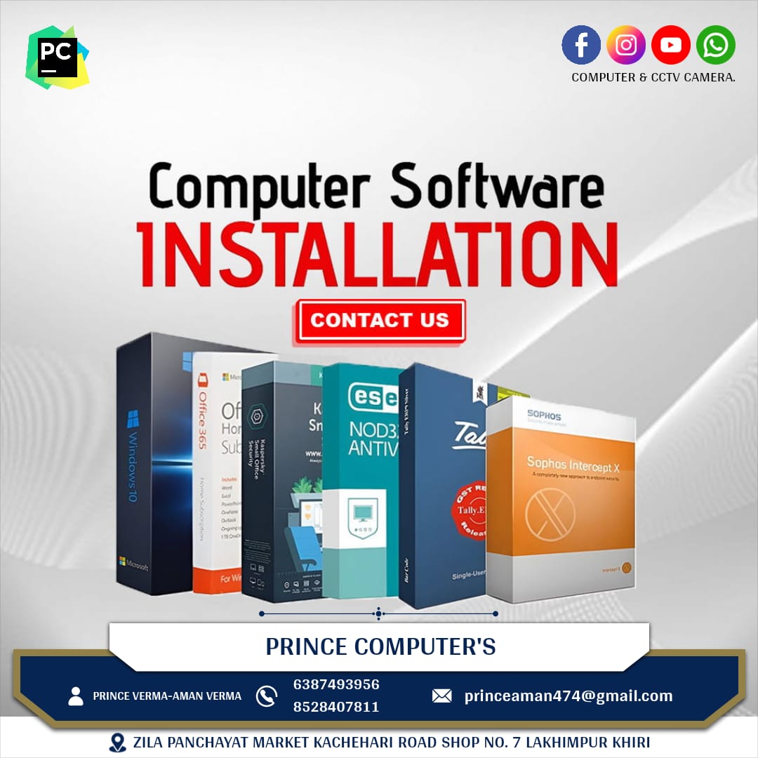 Genuine software including Windows, Office 365, Kaspersky and Sophos available at Prince Computer's
