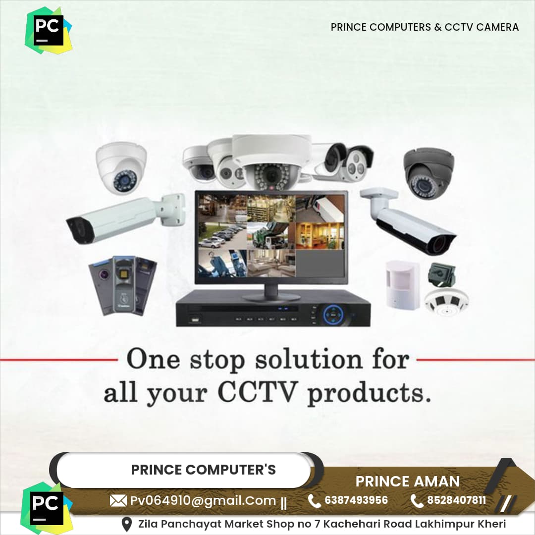 CCTV monitor, DVR and camera set for surveillance