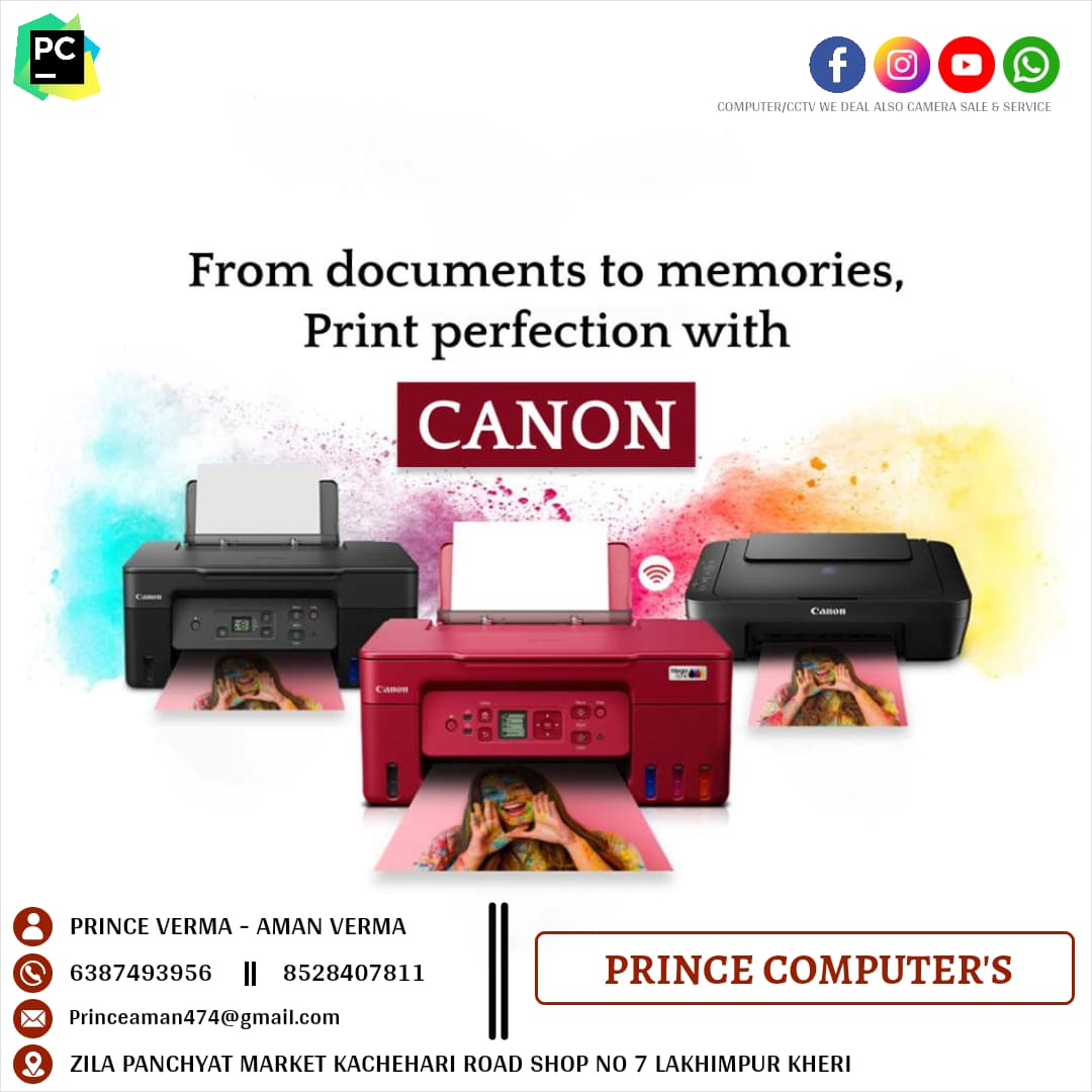 Canon printers producing colour prints